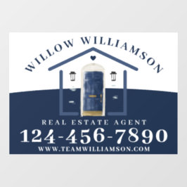 Waterverf van Real Estate Agent House en Navy Raamsticker