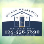 Waterverf van Real Estate Agent House en Navy Raamsticker (Vel 3)