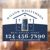Waterverf van Real Estate Agent House en Navy Raamsticker (Vel 2)