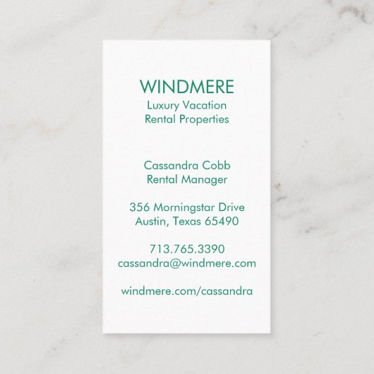 Waterverf van Real Estate Agent Realtor Uniek Visitekaartje (Achterkant)