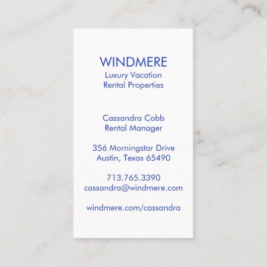 Waterverf van Real Estate Agent Realtor Uniek Visitekaartje (Achterkant)