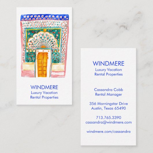 Waterverf van Real Estate Agent Realtor Uniek Visitekaartje (Voorkant / Achterkant)