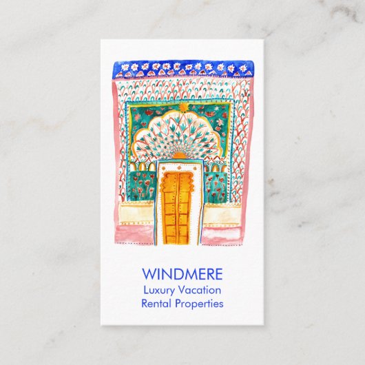 Waterverf van Real Estate Agent Realtor Uniek Visitekaartje (Voorkant)