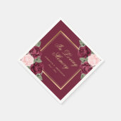 Waterverf van Red Pink Gold Floral Servet (Hoek)