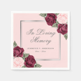 Waterverf van Red Pink Silver Servet