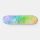 Waterverf van regenboog, gepersonaliseerd tot persoonlijk skateboard (Horizontaal)