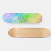 Waterverf van regenboog, gepersonaliseerd tot persoonlijk skateboard (Horizontaal)