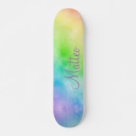Waterverf van regenboog, gepersonaliseerd tot persoonlijk skateboard