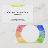 Waterverf van regenboog omringt moderne kleurrijke visitekaartje (Voorkant / Achterkant)