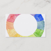 Waterverf van regenboog omringt moderne kleurrijke visitekaartje (Achterkant)