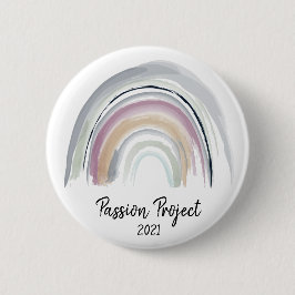 Waterverf van regenboogpasta ronde button 5,7 cm