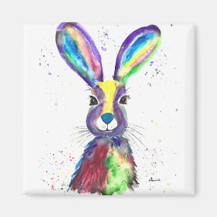 Waterverf van regenboogscharen, wilde dieren met n magneet