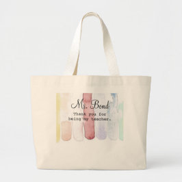 Waterverf van regenboogwetenschappers grote tote bag