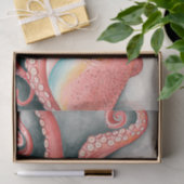 Waterverf van reuzenrode Pacifische Octopus Tissuepapier (Geschenk)