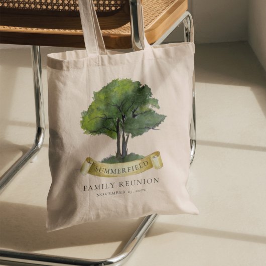 Waterverf van ribbon van gezinshereniging tote bag