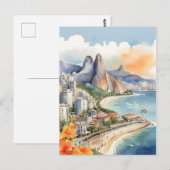 Waterverf van Rio de Janeiro Briefkaart (Voorkant / Achterkant)