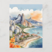 Waterverf van Rio de Janeiro Briefkaart (Voorkant)