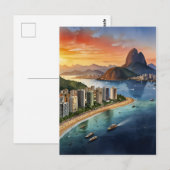 Waterverf van Rio de Janeiro Briefkaart (Voorkant / Achterkant)