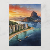 Waterverf van Rio de Janeiro Briefkaart (Voorkant)