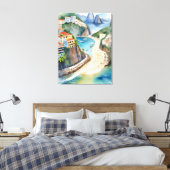 Waterverf van Rio de Janeiro Canvas Afdruk (Insitu (Slaapkamer))