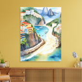 Waterverf van Rio de Janeiro Canvas Afdruk (Insitu (Woonkamer))