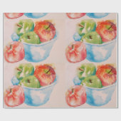 Waterverf van rode en groene appelappels cadeaupapier (Vlak)