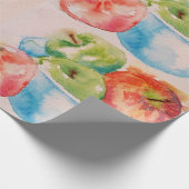 Waterverf van rode en groene appelappels cadeaupapier (Hoek)