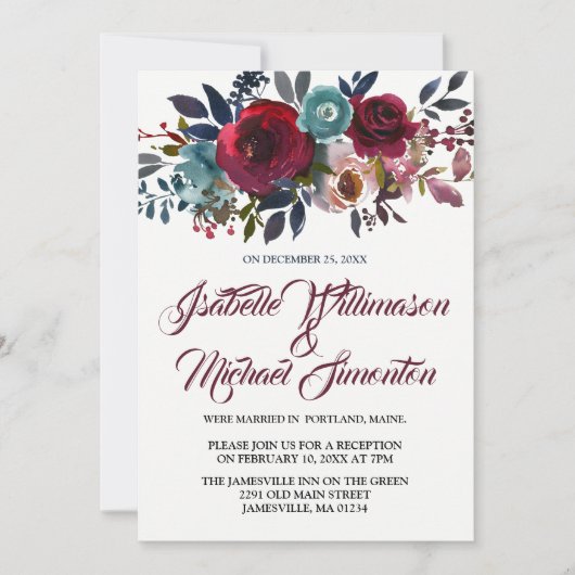 Waterverf van rode flessen Elopement Reception Kaa Kaart (Voorkant)