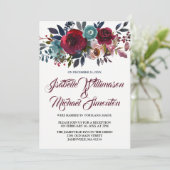 Waterverf van rode flessen Elopement Reception Kaa Kaart (Staand voorkant)