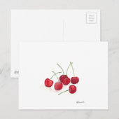 Waterverf van rode kersen briefkaart (Voorkant / Achterkant)