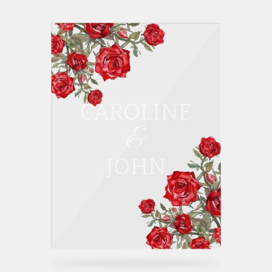 Waterverf van rode roze acryl bord (Voorkant)