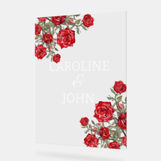 Waterverf van rode roze acryl bord (Hoek)