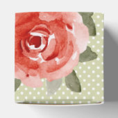 Waterverf van rode rozen Floral 2" Bedankdoosjes (Bovenkant)