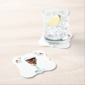 Waterverf van rode wijn Roos op zaterdag Kartonnen Onderzetters (Insitu)