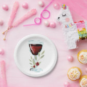 Waterverf van rode wijn Roos op zaterdag Papieren Bordje (Feest)