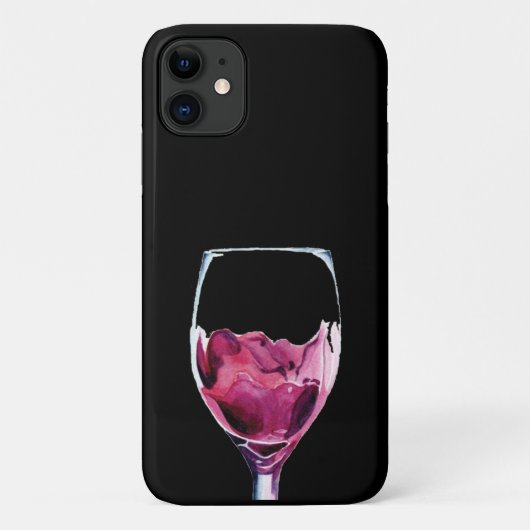 Waterverf van rode-wijnglaskool Case-Mate iPhone case (Achterkant)