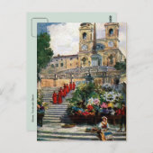 waterverf van Rome Trinita dei Monti Briefkaart (Voorkant / Achterkant)