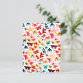 Waterverf van rondbovlinderboten aankondigingskaart (Staand voorkant)