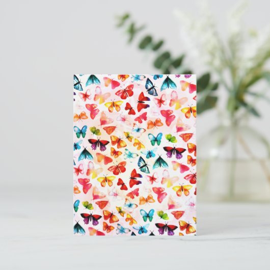 Waterverf van rondbovlinderboten briefkaart (Staand voorkant)