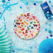 Waterverf van rondbovlinderboten papieren bordje (Feest)