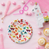 Waterverf van rondbovlinderboten papieren bordje (Feest)