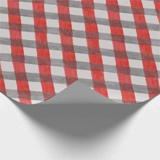 Waterverf van rood en grijs cadeaupapier (Hoek)