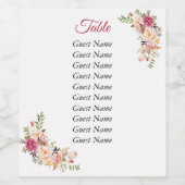 Waterverf van Roos Wijn Etiket (Enkel label)