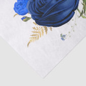 Waterverf van Royal Blue Floral Bouquet Tissuepapier (Detail)