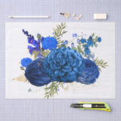 Waterverf van Royal Blue Floral Bouquet Tissuepapier (Craft)