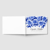 Waterverf van Royal Blue Floral Wedding Gastenboek (Volledig)