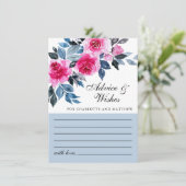 Waterverf van roze bloemen Botanische bruiloft Advieskaart (Staand voorkant)