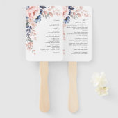 Waterverf van roze bloemen botanische bruiloft handwaaier (Voorkant en achterkant)