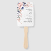 Waterverf van roze bloemen botanische bruiloft handwaaier (Voorkant)