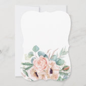 Waterverf van roze en beige Floral Vrijgezellenfee Kaart (Achterkant)
